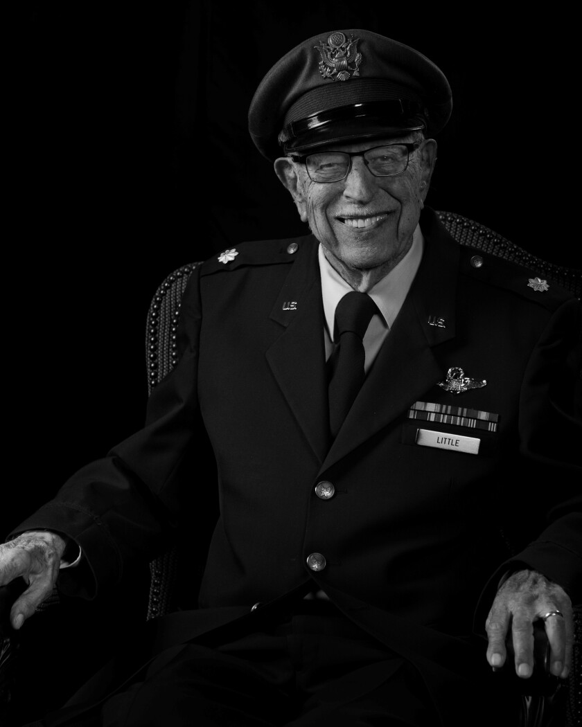 Walt Little, a U.S. Army Air Corps major in World War II, in uniform.