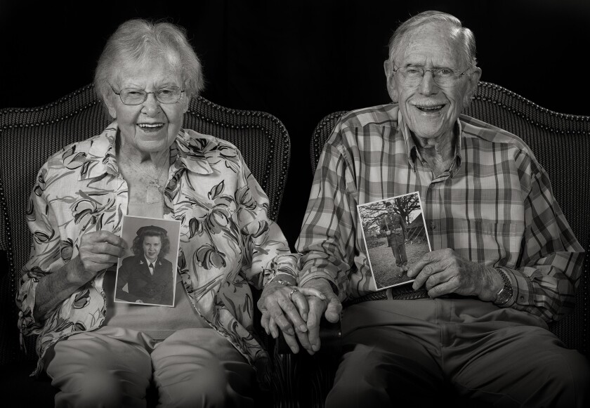 World War II veterans Annie and Chuck Muler, photographed by Mickey Strand.