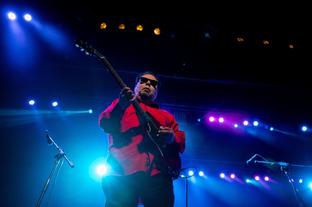 Los Lobos performs during a benefit concert for the Cheech...