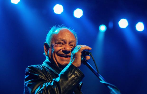 Cheech Marin introduces Los Lobos at a benefit concert for...