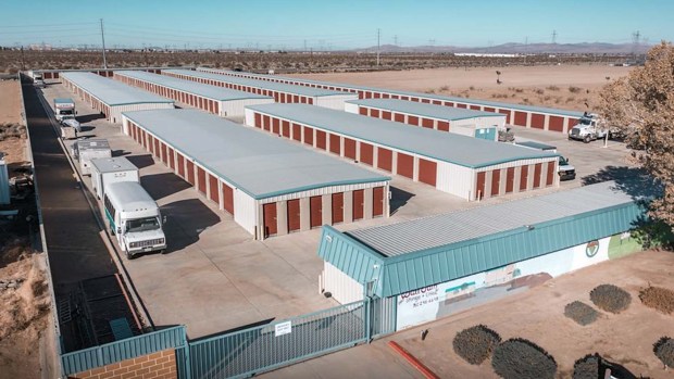 Ballpark Self Storage, a 55,500-square-foot facility in Adelanto, has been sold for $6.25 million, according to The LeClaire-Schlosser Group of Marcus & Millichap and Vizzda, a commercial real estate data firm. (Courtesy of LeClaire-Schlosser Group)