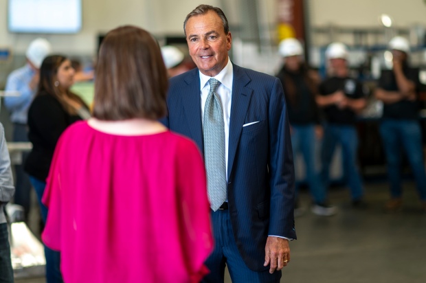 Los Angeles mayoral candidate Rick Caruso during a tour of...