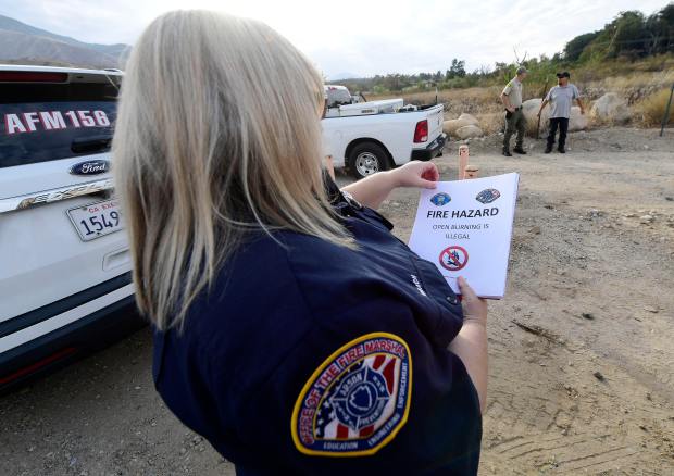 Assistant Fire Marshal Shelly Beach with San Bernardino County Fire...