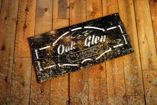 Oak Glen Steakhouse and Saloon Clean sign with mud is...
