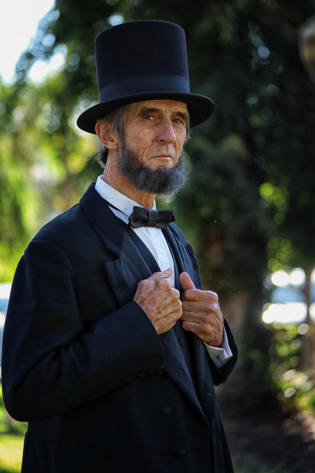 Robert Broski as Abraham Lincoln joins the Family Day festivities...